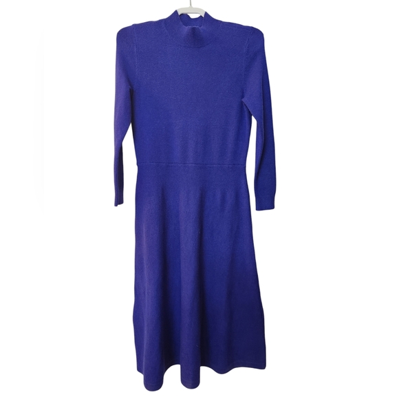 NWT Mod Neck Cobalt Sweater Dress - Picture 2 of 4